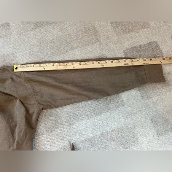 OAK + FORT Women’s Linen Blend Front Tie Shirt Taupe NWT (Size S) - Picture 8 of 8